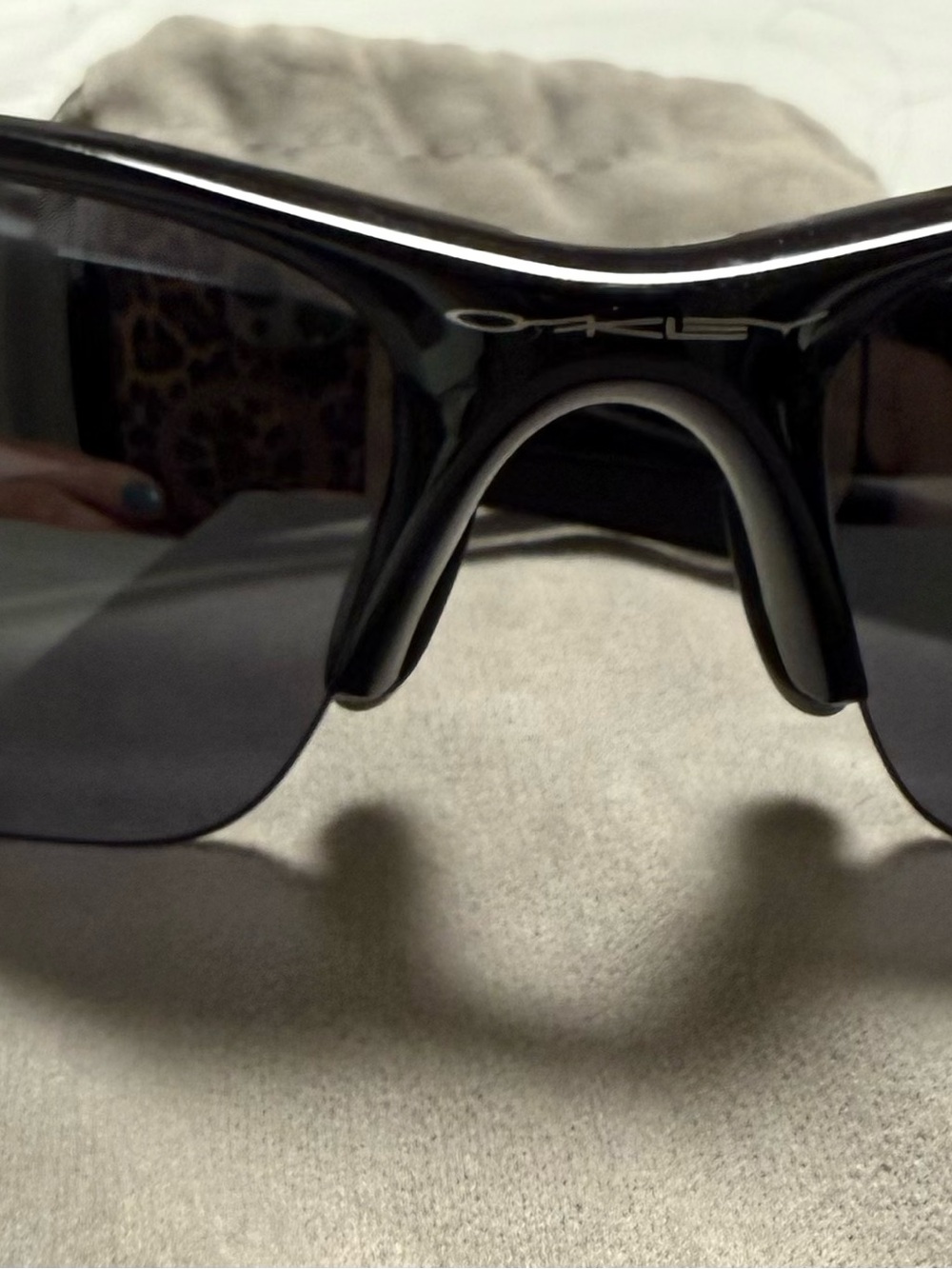 Oakley Glossy Black Wraparound Shield Sunglasses Jacket 2.0. Small size